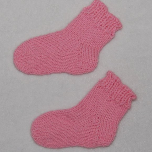 NEW Handmade Girls Pink Ankle Socks - Picture 1 of 7
